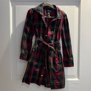 Polo by Ralph Lauren Women's Long Sleeve Plaid Dress - Red and Green